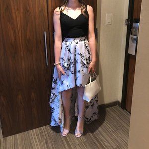 *Price Drop* 2 Piece High Low Skirt and Cross Strap Top Set